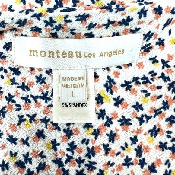 Modcloth Monteau Ditsy Floral Surplice Wrap Peplum Blouse - Picture 10 of 11